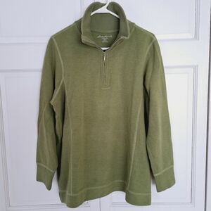 Eddie Bauer green 1/4 zip pullover sweater